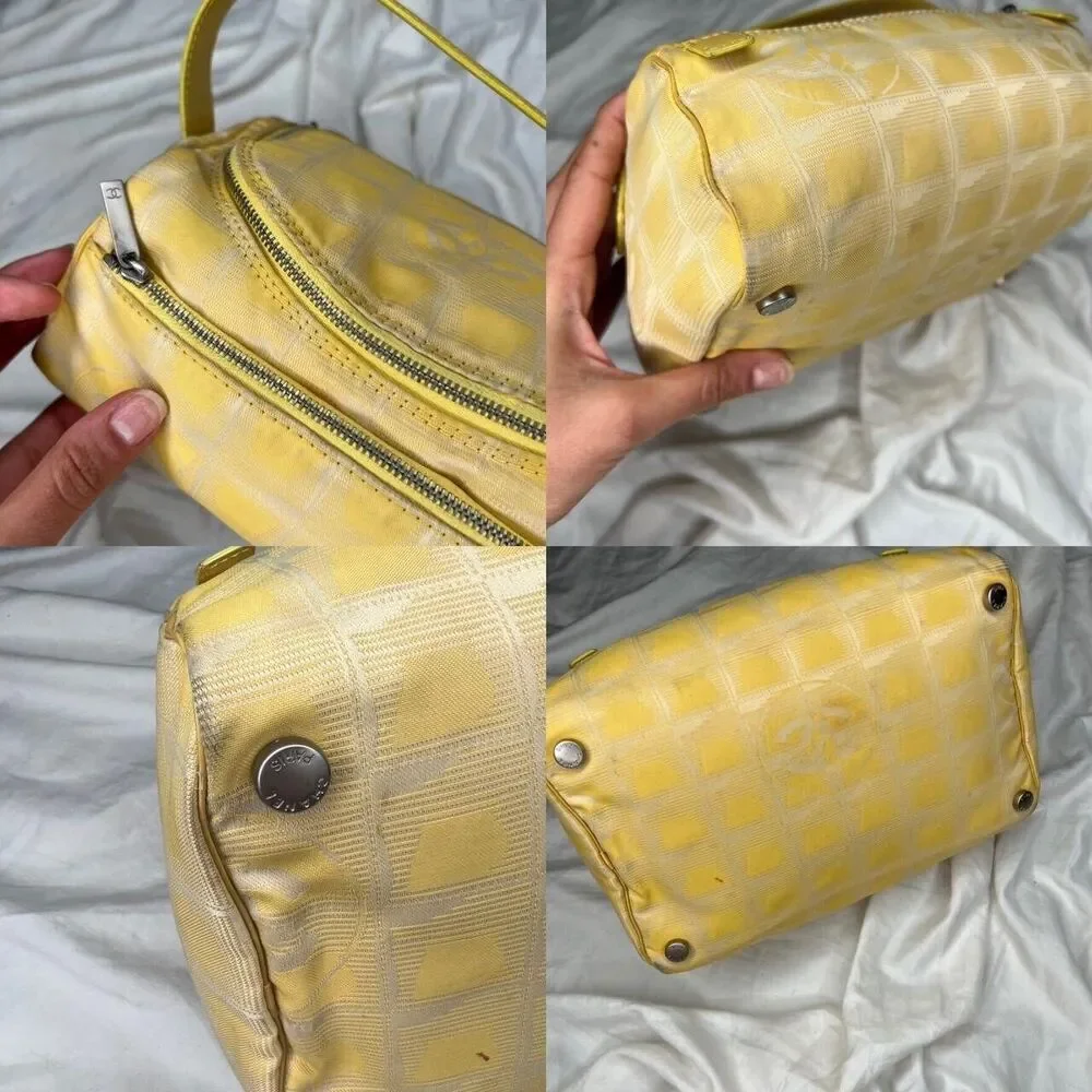 Y2k Chanel 2004/05 by Karl Lagerfeld yellow sport travel line makeup bag purse